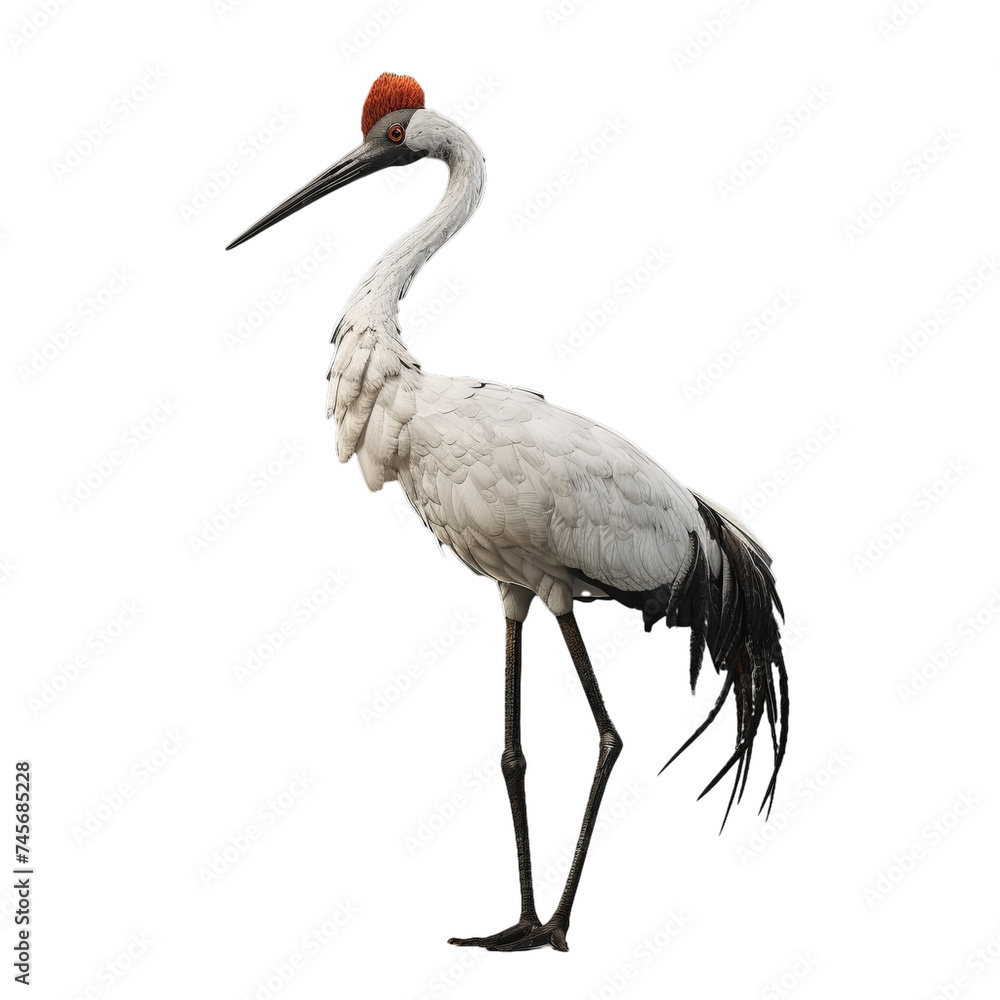red crowned crane isolated on transparent background, png Stock Photo ...