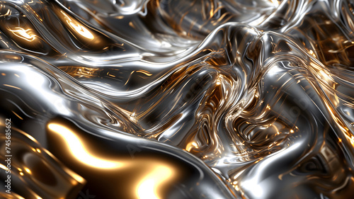 shiny quicksilver mercury metal waves background and wallpaper