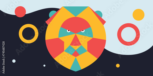 Flat zodiac signs, astrology. Leo. Twelve horoscope zodiac icons. Vector