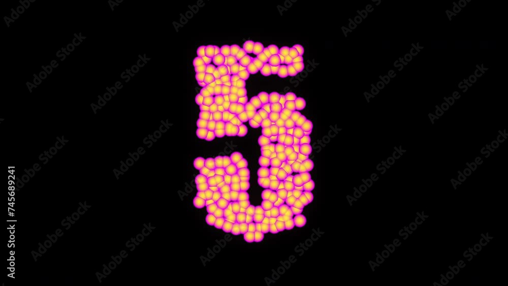 yellow and pink bubble countdown from 10 to 0 isolated on black background yellow and pink bubble countdown from 10 to 0 isolated on black background