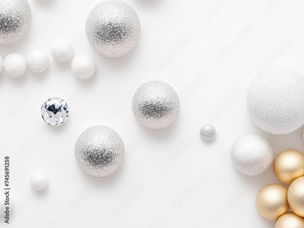 Beautiful white background with round and sparkly objects in a free photo Beautiful white background with round and sparkly objects in a free photo