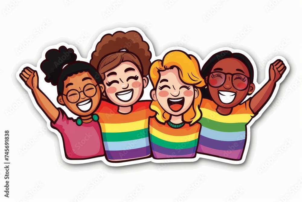 LGBTQ Sticker transfeminine love design. Rainbow lgbtq rights sticker motive stylish sticker diversity Flag illustration. Colored lgbt parade pink sherbet. Gender speech lemon curry