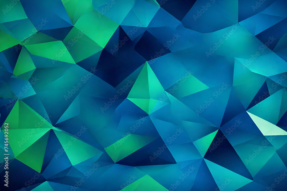 Dark Blue, Green abstract polygonal pattern Dark Blue, Green abstract polygonal pattern