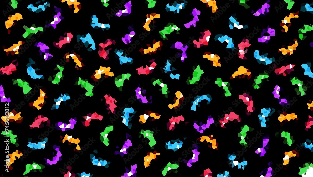 black background with colorful patterns