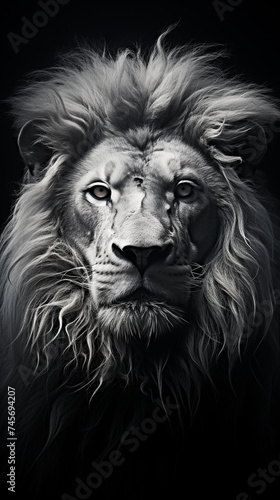 Image of a lion in x-ray photography style. © writerfantast