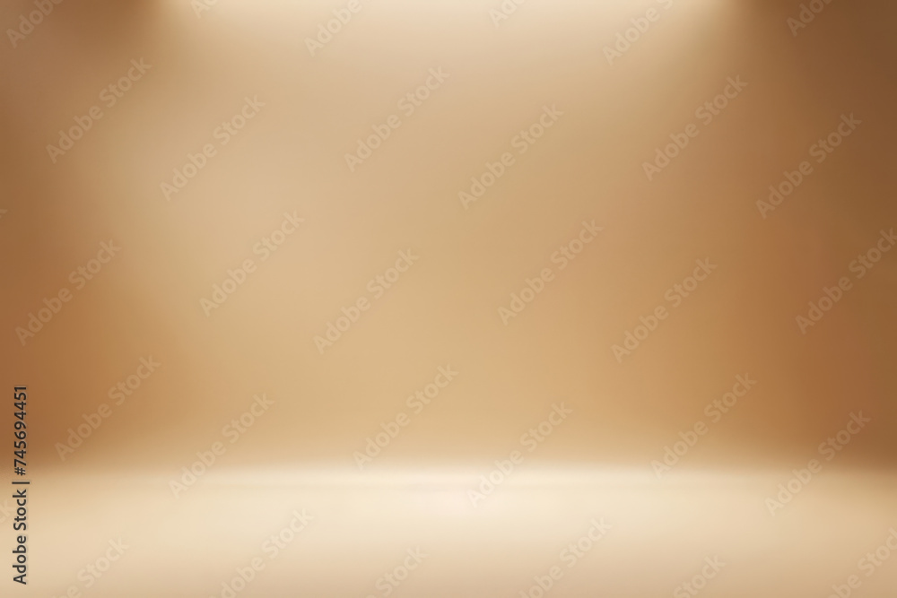 © Maxim Filitov - Empty brown cream wall studio background. Used for presenting cosmetic nature products for sale online