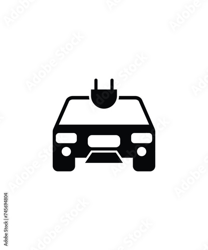 electric car icon, vector best flat icon.