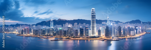 Captivating Dusk View of Peak Tower - The Splendid Blend of History and Modernism in Hong Kong Architecture