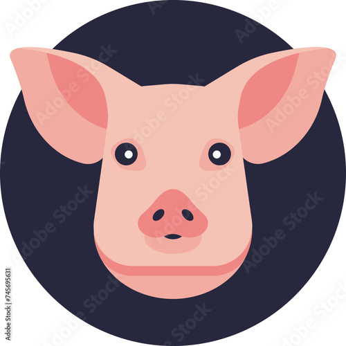Pig Vector Graphic: This versatile illustration is ideal for a range of applications, from agricultural promotions to children's literature.