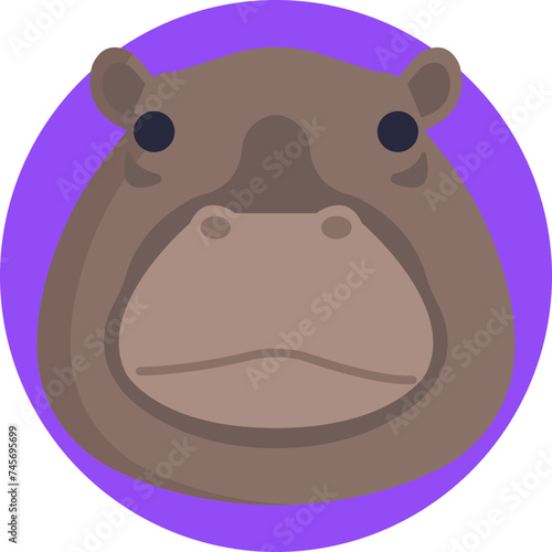 Hippo Vector Illustration: Ideal for digital and print media, this icon brings a touch of the savannah to your creations.