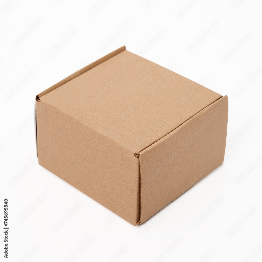 closed corton box on white background closed corton box on white background