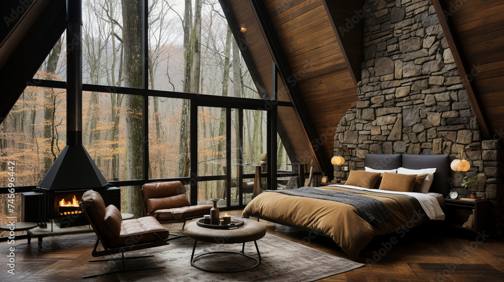 Obraz premium A Captivating Glimpse into Modern Hotel Elegance