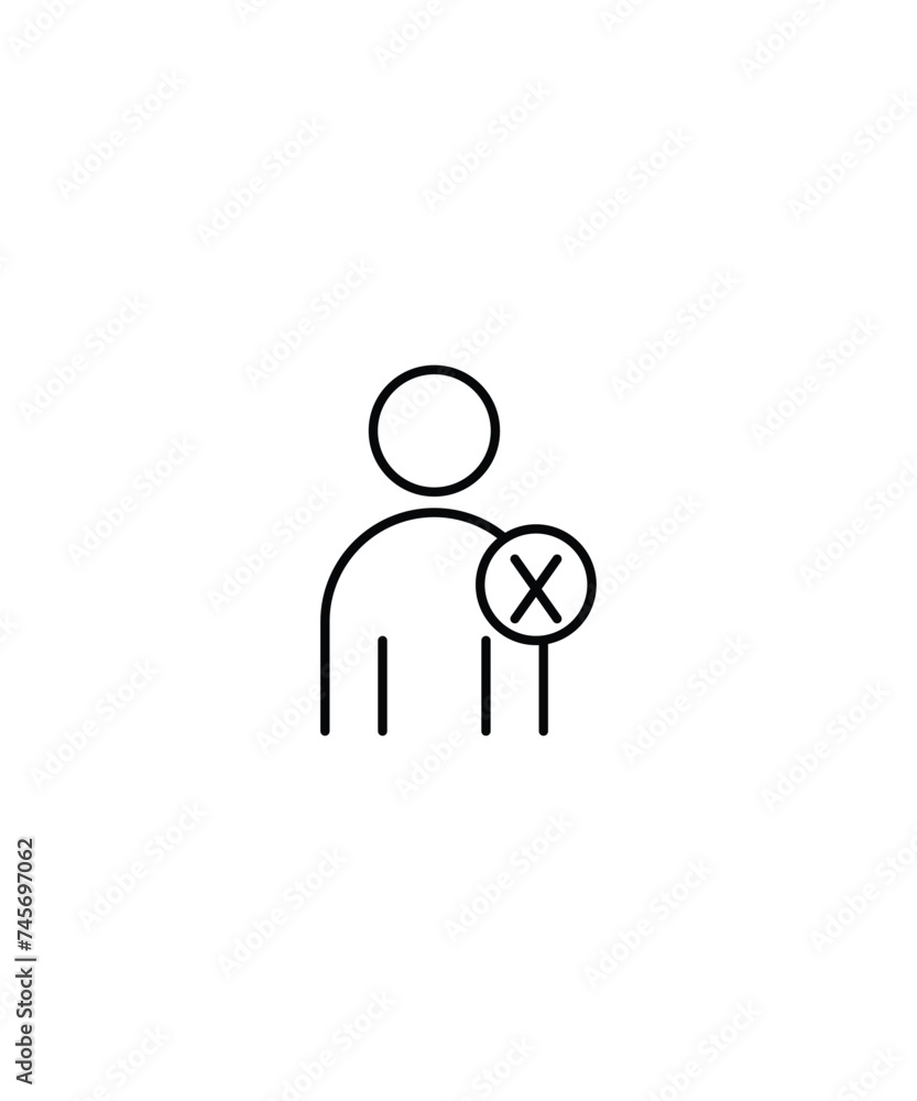 no man icon, vector best line icon. no man icon, vector best line icon.