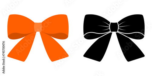 Ribbon bow icon. Gift, present design element. Holiday decoration concept. Vector illustration.