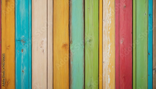 Multicolor wooden background with texture