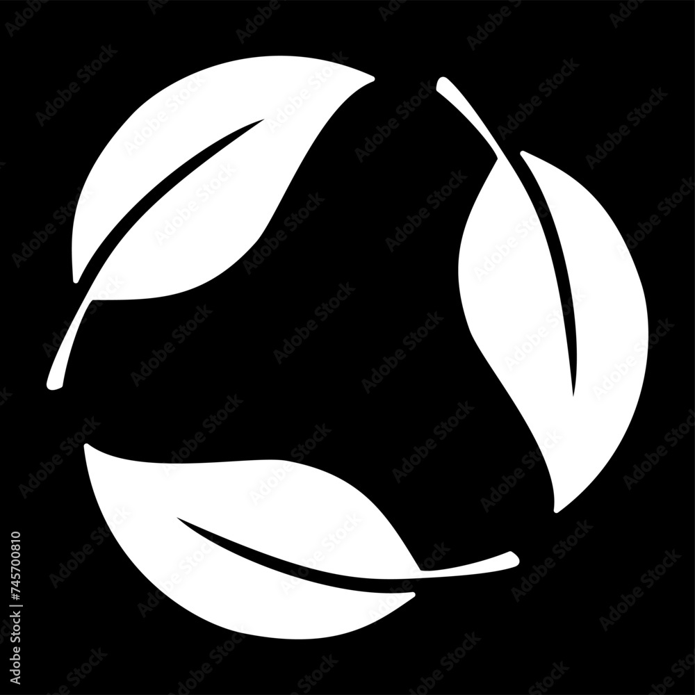 leaf icon isolated in black background, vector illustration leaf icon isolated in black background, vector illustration