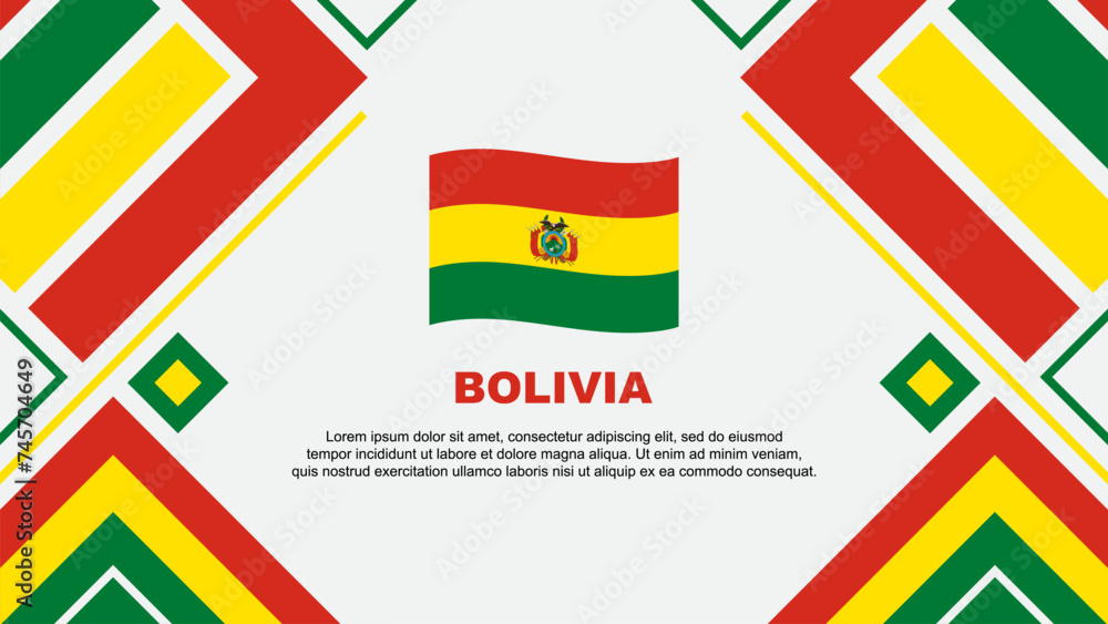 Fototapeta premium Bolivia Flag Abstract Background Design Template. Bolivia Independence Day Banner Wallpaper Vector Illustration. Bolivia Flag