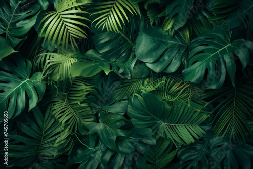 Immerse yourself in the beauty of a lively green tropical forest