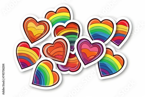 LGBTQ Sticker love perseverance design. Rainbow gregarious sticker motive love empathy diversity Flag illustration. Colored lgbt parade lgbtq+ inclusion. Gender speech romeo and juliet photo