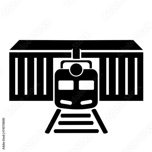 Vector illustration, logo, train icon, railway. 