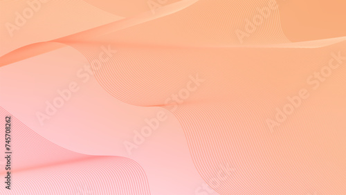 Abstract background vector set orange, peach fuzz with dynamic waves for wedding design. Futuristic backdrop with network wavy lines. Premium template with stripes and gradient mesh banner, poster.