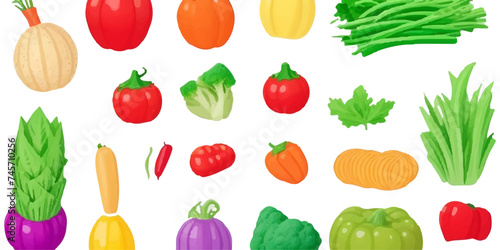 Set of Vegetables and Desserts Isometric Icons .Isolated Big set of color  icons on the theme of healthy  food. Flat design.  colored tomato sketch icon Vector
 photo