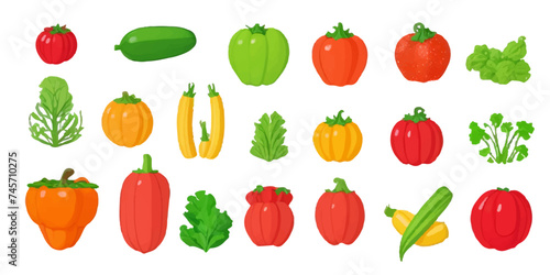 Set of Vegetables and Desserts Isometric Icons .Isolated Big set of color  icons on the theme of healthy  food. Flat design.  colored tomato sketch icon Vector

