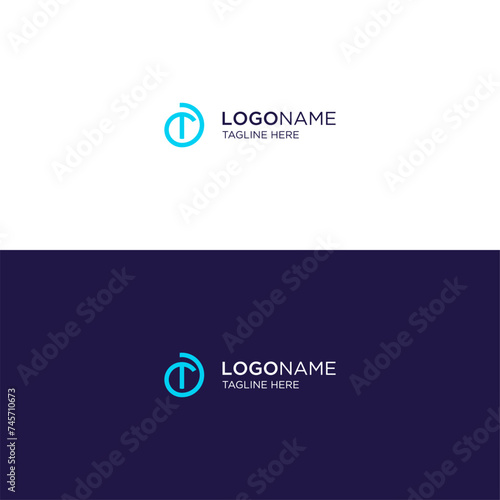 Letter T with circle logo Concept Icon Vector Design