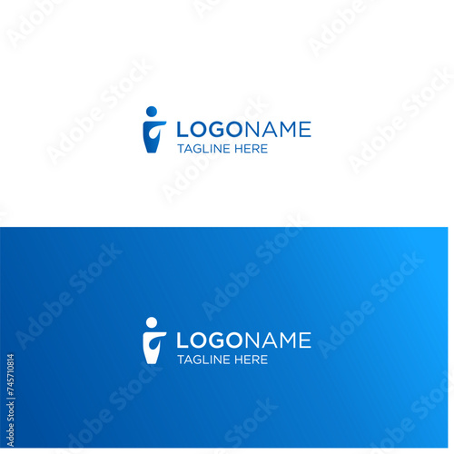 Letter I with Giving Logo Concept Icon Vector Design