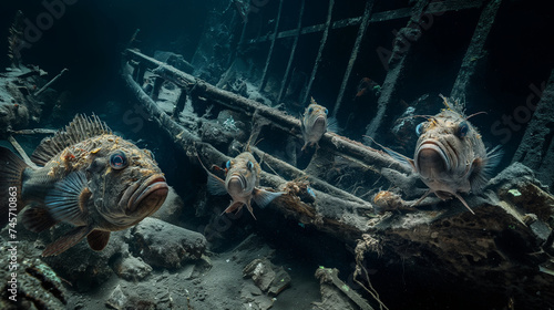 Fish and Sunken Ship's Remains