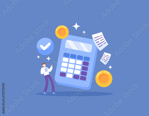 financial management. an accountant or financial manager. organize and make financial decisions. Company financial analysis and strategy. illustration concept design. graphic elements. vector