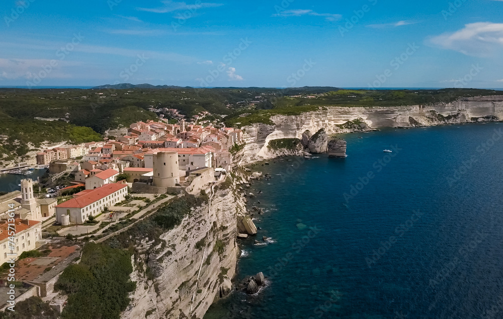 Excursion and discovery of the city of Bonifacio, its cliffs, the stairs of the King of Aragon and the Mediterranean Sea, in Corsica Excursion and discovery of the city of Bonifacio, its cliffs, the stairs of the King of Aragon and the Mediterranean Sea, in Corsica