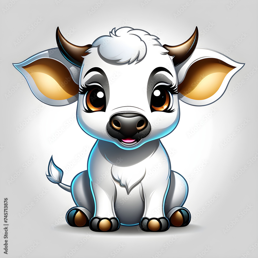 Naklejka premium Capturing the Enchanting Charm: Exploring the Diverse Expressions of Adorable Buffaloes.(Generative AI)