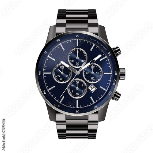 Realistic luxury clock watch chronograph silver gold collection png / transparent