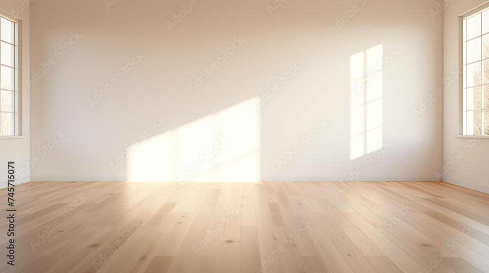 Empty Room With Two Windows and Hardwood Floor Empty Room With Two Windows and Hardwood Floor