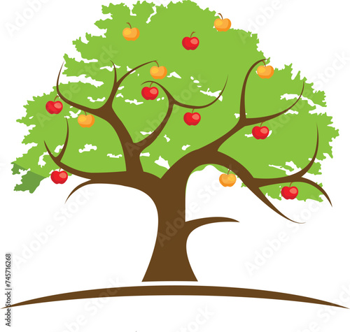 Detailed tree silhouettes of various trees on white background