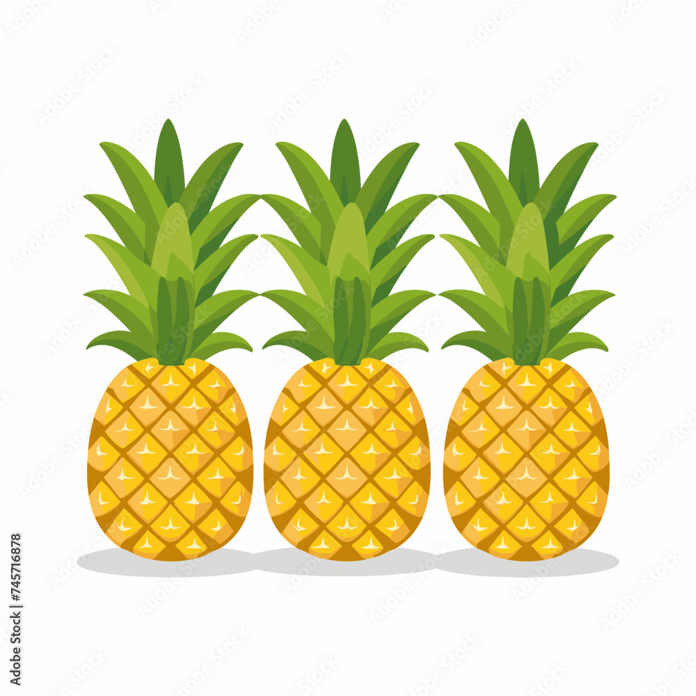 flat logo pineapple tropical fruit vector illustration white background flat logo pineapple tropical fruit vector illustration white background