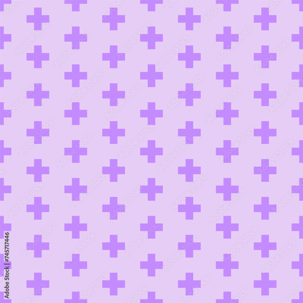 Seamless pattern with purple plus symbol Seamless pattern with purple plus symbol