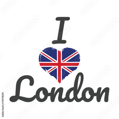 Foto I love London with British flag slogan