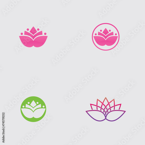 Lotus flower logo and symbol vector