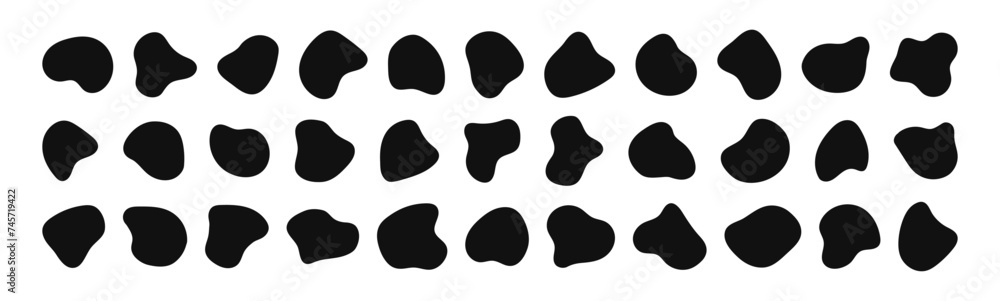 Blob shapes are organic. Freeform irregular figures. Random flowing liquid circles. Silhouette collection of isolated vector elements on white background. Blob shapes are organic. Freeform irregular figures. Random flowing liquid circles. Silhouette collection of isolated vector elements on white background.