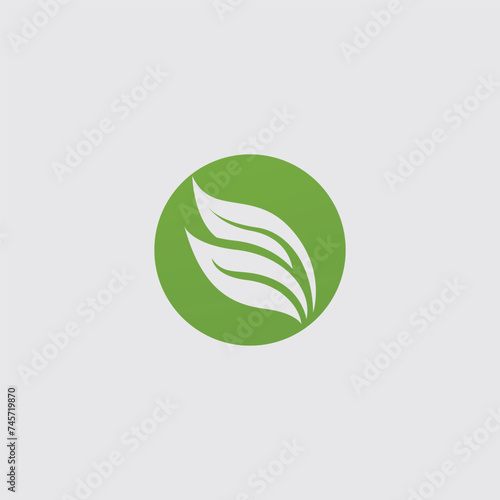  green leaf ecology logo vector