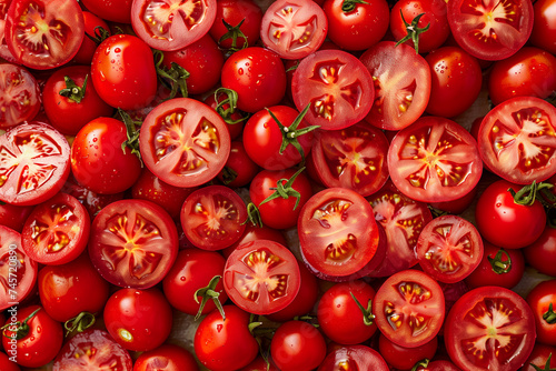 illustration of red tomatoes background. Created with Generative AI