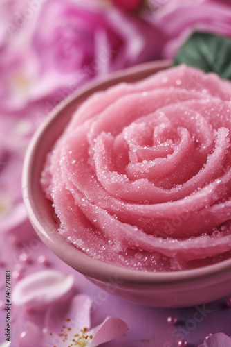 spa skin care pink rose body scrub