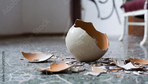Generated image of broken vase on the floor