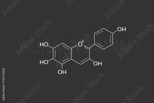 Auratinidin molecular skeletal chemical formula