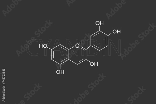 Cyanidin molecular skeletal chemical formula