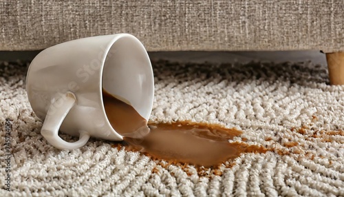 Generated image of coffee spilled on the carpet  photo