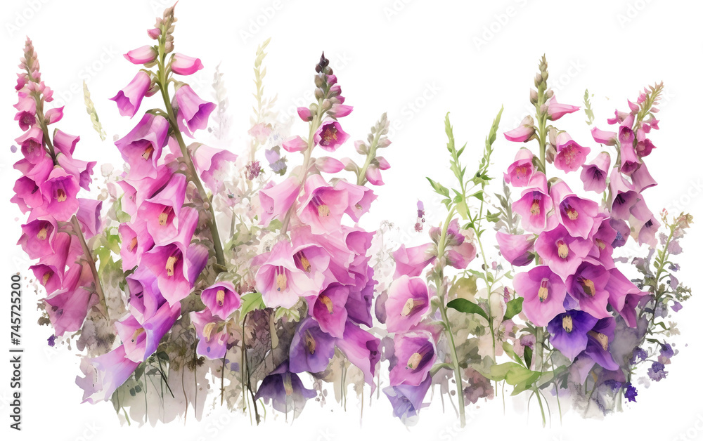 Enchanting Garden Background Featuring Tall Stems Isolated on Transparent Background PNG.