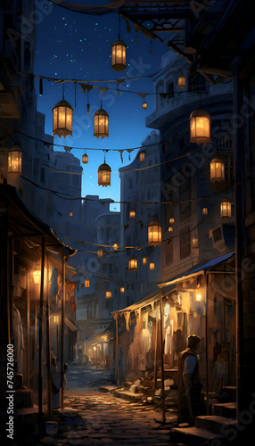Street in the old city at night